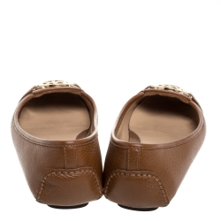 Pre Owned Michael Kors Brown Leather Ballet Flats Size 39