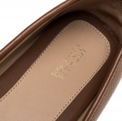 Pre Owned Michael Kors Brown Leather Ballet Flats Size 39