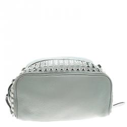 مملوكة مسبقًا حقيبة ظهر مايكل كورس جلد رصاصي صغيرة مرصعة