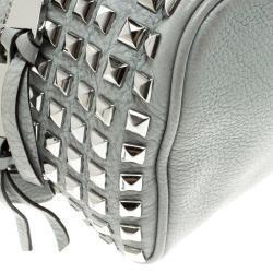 مملوكة مسبقًا حقيبة ظهر مايكل كورس جلد رصاصي صغيرة مرصعة