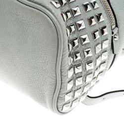 مملوكة مسبقًا حقيبة ظهر مايكل كورس جلد رصاصي صغيرة مرصعة