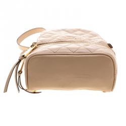 Pre Owned Michael Kors Beige Leather Mini Rhea Backpack