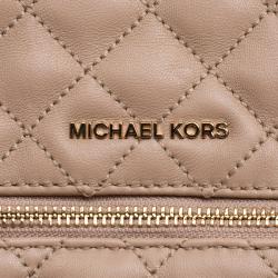 Pre Owned Michael Kors Beige Leather Mini Rhea Backpack