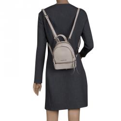 Pre Owned Michael Kors Grey Leather Rhea Mini Backpack
