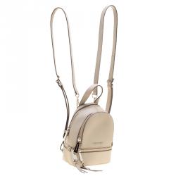 Pre Owned Michael Kors Grey Leather Rhea Mini Backpack