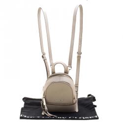 Pre Owned Michael Kors Grey Leather Rhea Mini Backpack