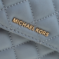 Pre Owned Michael Kors Light Blue Quilted Leather Sloan Belt Bag