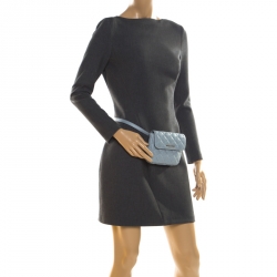 Pre Owned Michael Kors Light Blue Quilted Leather Sloan Belt Bag