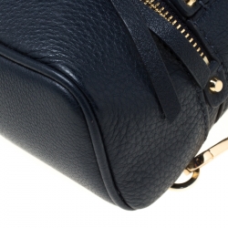 Pre Owned Michael Kors Blue Leather Mini Rhea Backpack 