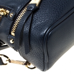 Pre Owned Michael Kors Blue Leather Mini Rhea Backpack 