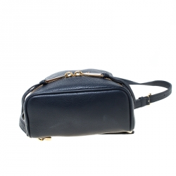 Pre Owned Michael Kors Blue Leather Mini Rhea Backpack 