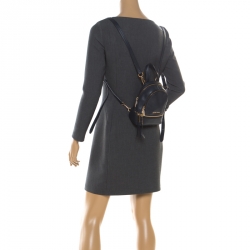 Pre Owned Michael Kors Blue Leather Mini Rhea Backpack 