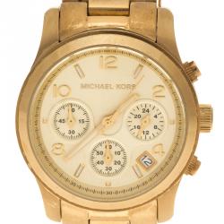 Pre Owned ساعة يد نسائية مايكل كورس MK5055 ستانلس ستيل مطلية ذهب أصفر 38 مم