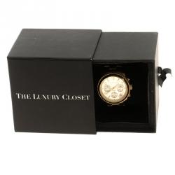 Pre Owned ساعة يد نسائية مايكل كورس MK5055 ستانلس ستيل مطلية ذهب أصفر 38 مم