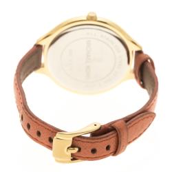 Pre Owned ساعة يد نسائية مايكل كورس رانواي MK2275 فولاد مطلي ذهب 41 مم