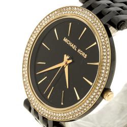 مملوكة مسبقًا ساعة يد نسائية مايكل كورس دارسي MK3322 ستانلس ستيل كريستال سوداء 39 مم