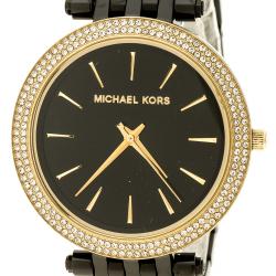 مملوكة مسبقًا ساعة يد نسائية مايكل كورس دارسي MK3322 ستانلس ستيل كريستال سوداء 39 مم