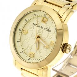 Pre Owned ساعة يد نسائية مايكل كورس MK3 158 ستانلس ستيل مطلي ذهب 34 مم