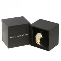 Pre Owned ساعة يد نسائية مايكل كورس MK3 158 ستانلس ستيل مطلي ذهب 34 مم