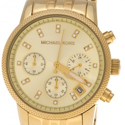 Pre Owned ساعة يد نسائية مايكل كورس ريتز MK5676  ستانلس ستيل مطلي ذهب 36 مم