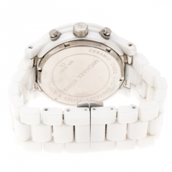 مملوكة مسبقًا Michael Kors White Ceramic Runway MK5161 Chronograph Women's Wristwatch 39 mm