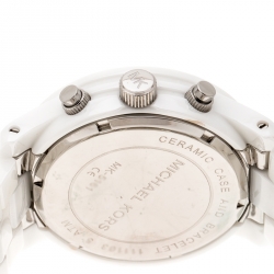 مملوكة مسبقًا Michael Kors White Ceramic Runway MK5161 Chronograph Women's Wristwatch 39 mm