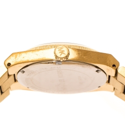 Pre Owned Michael Kors Turquoise Yellow Gold Plated Stainless Steel Channing MK5894 Women's Wristwatch 38 mm