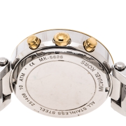 Pre Owned Michael Kors Silver White Dial Two-Tone Stainless Steel Parker MK5626 Women's Wristwatch 39 mm