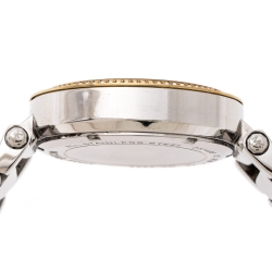 Pre Owned Michael Kors Silver White Dial Two-Tone Stainless Steel Parker MK5626 Women's Wristwatch 39 mm