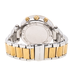 Pre Owned Michael Kors Silver White Dial Two-Tone Stainless Steel Parker MK5626 Women's Wristwatch 39 mm