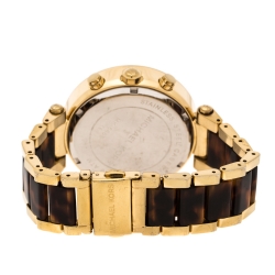 Michael Kors Yellow Gold Plated Stainless Steel Tortoise Parker MK5688 Women's Wristwatch 39 mm