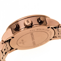 Pre Owned Michael Kors Brown Mother of Pearl Brown Ion Coated Stainless Steel Ritz MK5547 Women's Wristwatch 36 mm