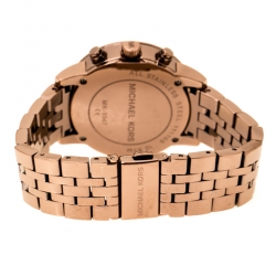 Pre Owned Michael Kors Brown Mother of Pearl Brown Ion Coated Stainless Steel Ritz MK5547 Women's Wristwatch 36 mm