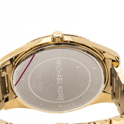 مملوكة مسبقًا ساعة يد نسائية مايكل كورس بلايك MK3226 ستانلس ستيل مطلي ذهب اصفر أخضر زمردي 41.50 مم