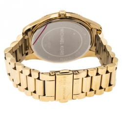 مملوكة مسبقًا ساعة يد نسائية مايكل كورس بلايك MK3226 ستانلس ستيل مطلي ذهب اصفر أخضر زمردي 41.50 مم