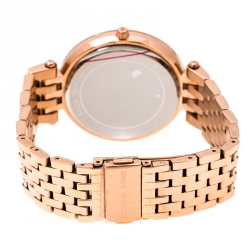 Pre Owned ساعة يد نسائية مايكل كورس دارشي MK3192 ستانلس ستيل مطلي ذهب وردي 39 مم