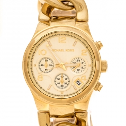 مملوكة مسبقًا  ساعة يد نسائية مايكل كورس رانواي تويست MK3131 ستانلس ستيل مطلي ذهب 37 مم