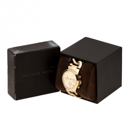 مملوكة مسبقًا  ساعة يد نسائية مايكل كورس رانواي تويست MK3131 ستانلس ستيل مطلي ذهب 37 مم