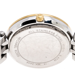 Pre Owned ساعة يد نسائية مايكل كورس دارسي MK3405 ستانلس ستيل مطلي ذهب فضية 33 مم