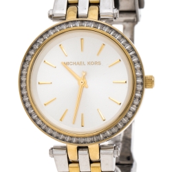 Pre Owned ساعة يد نسائية مايكل كورس دارسي MK3405 ستانلس  ستيل مطلي ذهب فضية 33 مم