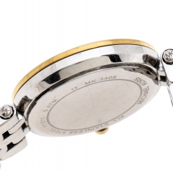 Pre Owned ساعة يد نسائية مايكل كورس دارسي MK3405 ستانلس ستيل مطلي ذهب فضية 33 مم