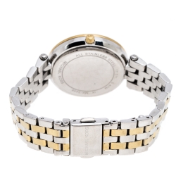 Pre Owned ساعة يد نسائية مايكل كورس دارسي MK3405 ستانلس ستيل مطلي ذهب فضية 33 مم