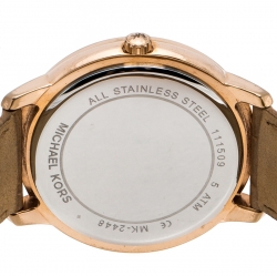 Pre Owned Michael Kors Rose Gold PVD Coated Stainless Steel Madelyn MK2448 Women's Wristwatch 40 mm