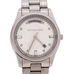 مملوكة مسبقًا Michael Kors Silver Stainless Steel Colette MK6067 Women's Wristwatch 33 mm