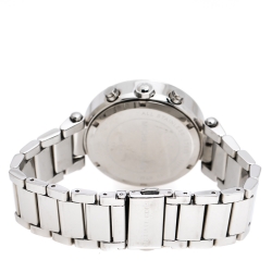 Pre Owned Michael Kors Silver White Stainless Steel Parker MK5353 Women's Wristwatch 39 mm