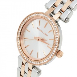 Pre Owned Michael Kors Silver Two-Tone Stainless Steel Petite Darci MK3298 Women's Wristwatch 26 mm