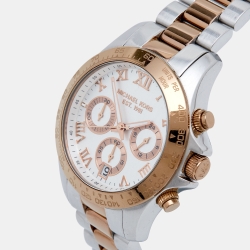 Pre Owned Michael Kors Silver Two-Tone Stainless Steel Layton MK5622 Women's Wristwatch 39 mm