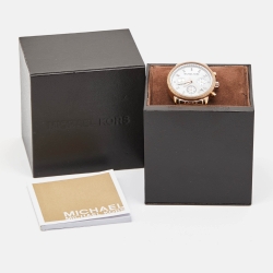 Michael Kors Mother of Pearl Rose Gold Plated Stainless Steel Jet Set MK5026 Women's Wristwatch 38 mm
