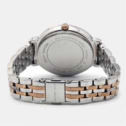 Pre Owned Michael Kors Grey Mother of Pearl Two Tone Stainless Steel Cinthia MK3642 Women's Wristwatch 33 mm
