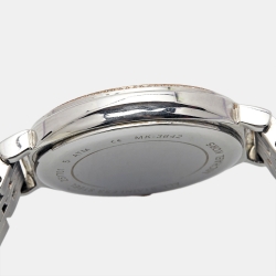 Pre Owned Michael Kors Grey Mother of Pearl Two Tone Stainless Steel Cinthia MK3642 Women's Wristwatch 33 mm
